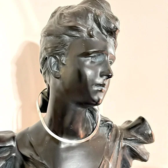 Sterling Silver 925 Torque Torc Modernist Necklace Ring Collar Vintage - Picture 8 of 9